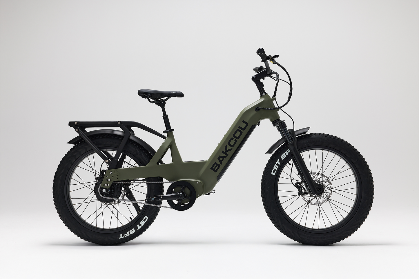 Bakcou Flatlander SD E-Bike – Side View, Passenger Side, Matte Army Green