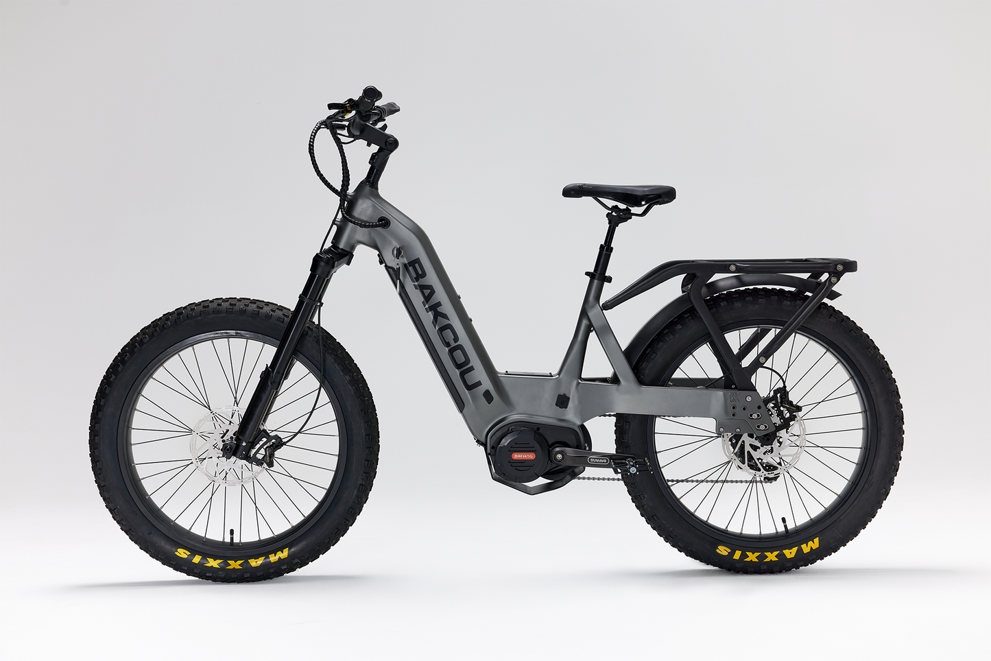 Bakcou Mule SD E-Bike – Side View, Driver Side, Matte Gun Metal Gray Frame