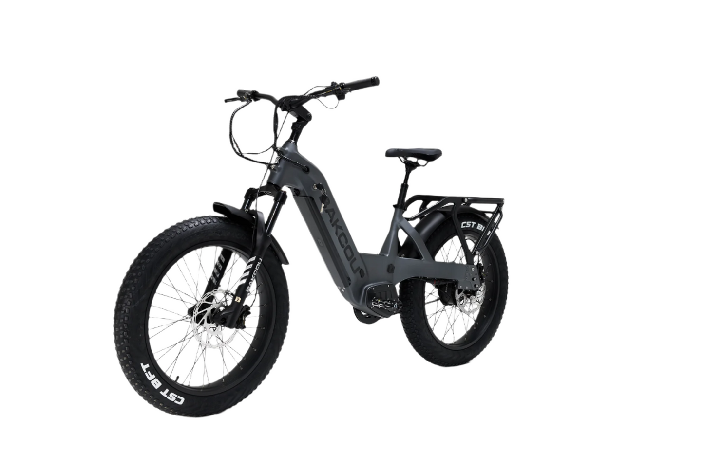 Bakcou Flatlander SD E-Bike – Angled View, Driver Side, Gun Metal Gray Frame