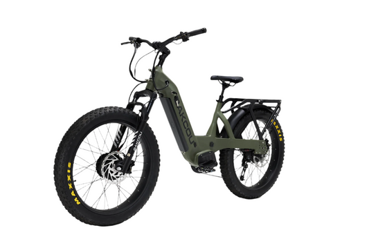 Bakcou Kodiak SD AWD E-Bike – Angled View, Driver Side, Matte Army Green Frame