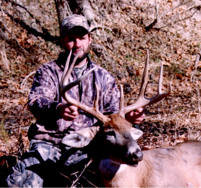 Epicenter Outdoors founder Chuck Main with a successful buck harvest from a habitat improvement project