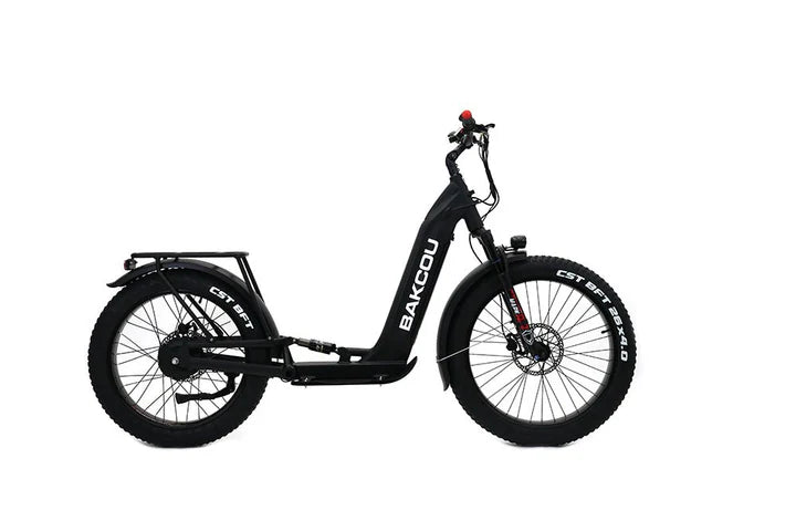 Bakcou Grizzly Electric Hunting Scooter - Right Side View, Matte Black Frame with 1000W Motor
