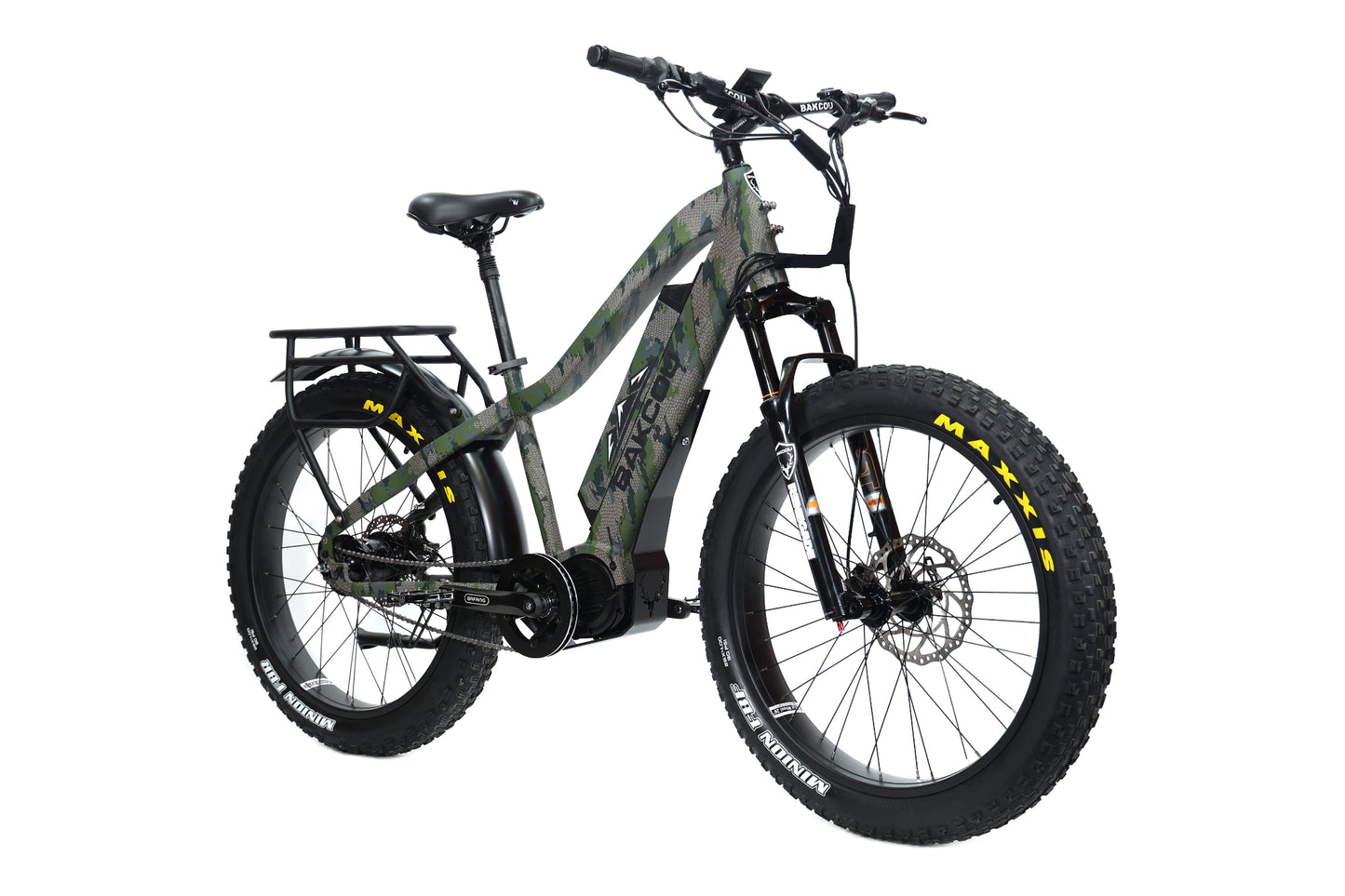 Bakcou Mule Jäger E-Bike – Passenger Side Angled View, Kuiu Camo