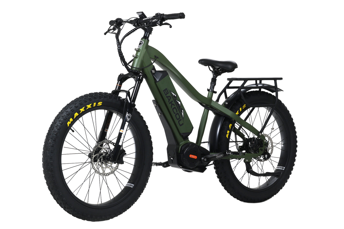 Bakcou Mule Jäger E-Bike – Driver Side Angled View, Matte Army Green