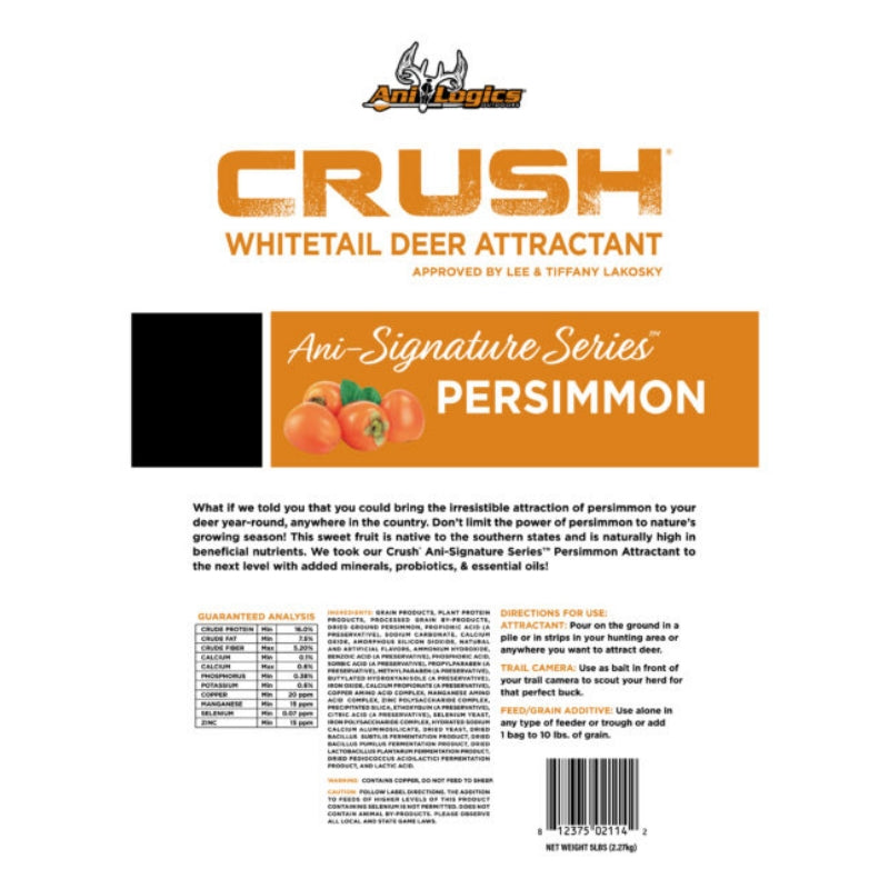 Close-up of Ani-Logics Crush Granular Attractant – Persimmon Flavor, Textured Granules with Nutrient-Rich Ingredients for Whitetail Deer