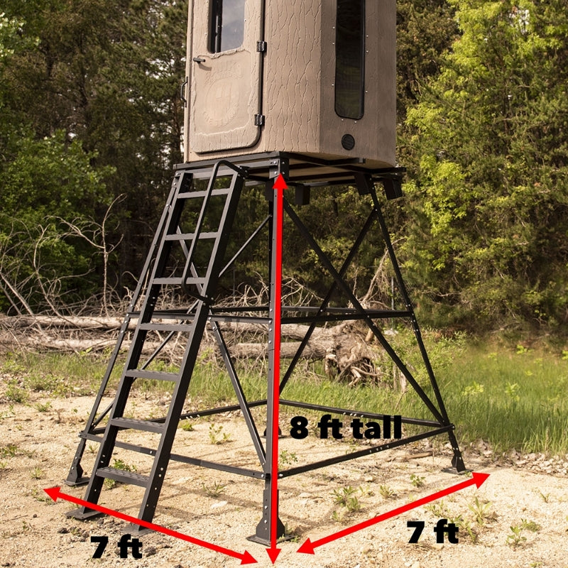 steel tower system for banks hunting blinds