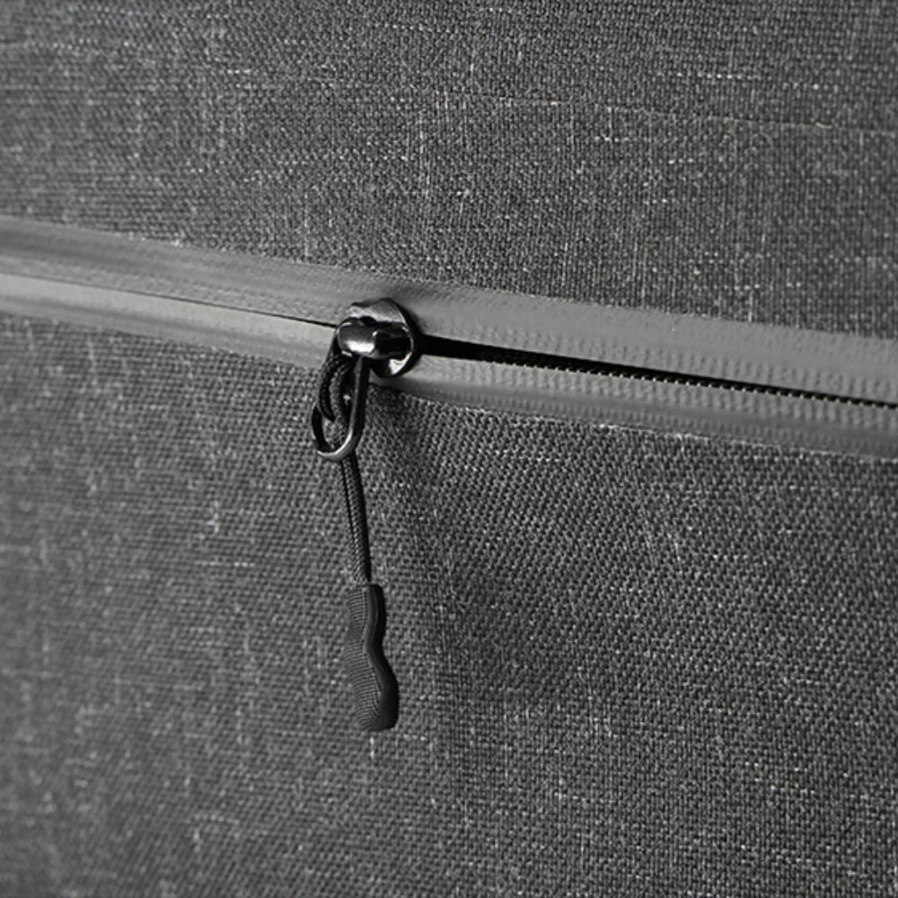 Close-up of the Bakcou Top Pannier Bag’s watertight zipper, ensuring waterproof protection for gear and essentials.