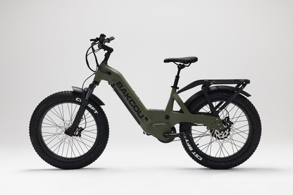 Bakcou Flatlander SD E-Bike – Side View, Driver Side, Matte Army Green