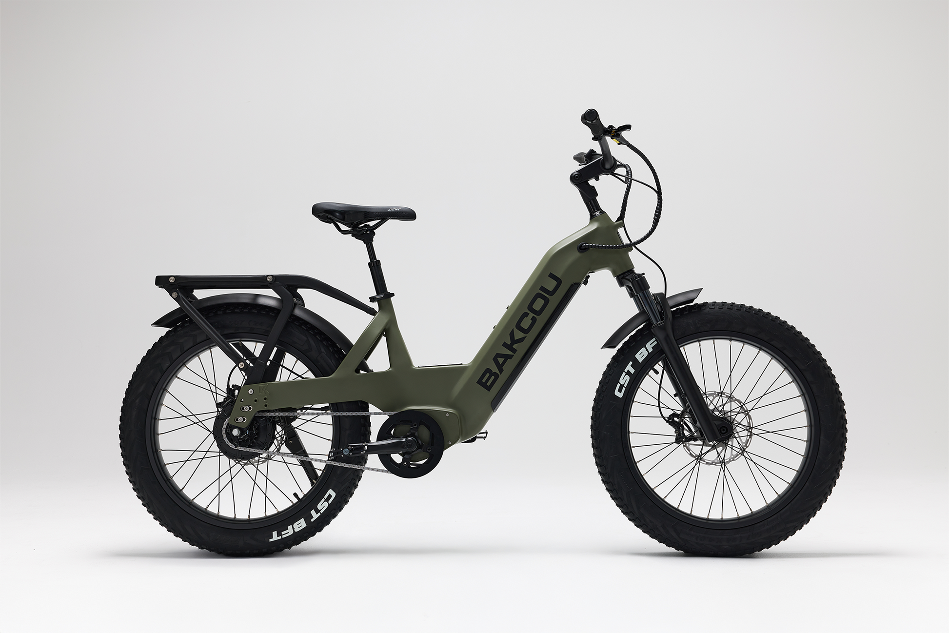Bakcou Flatlander SD E-Bike – Side View, Passenger Side, Matte Army Green