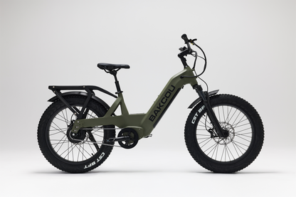 Bakcou Flatlander SD E-Bike – Side View, Passenger Side, Matte Army Green