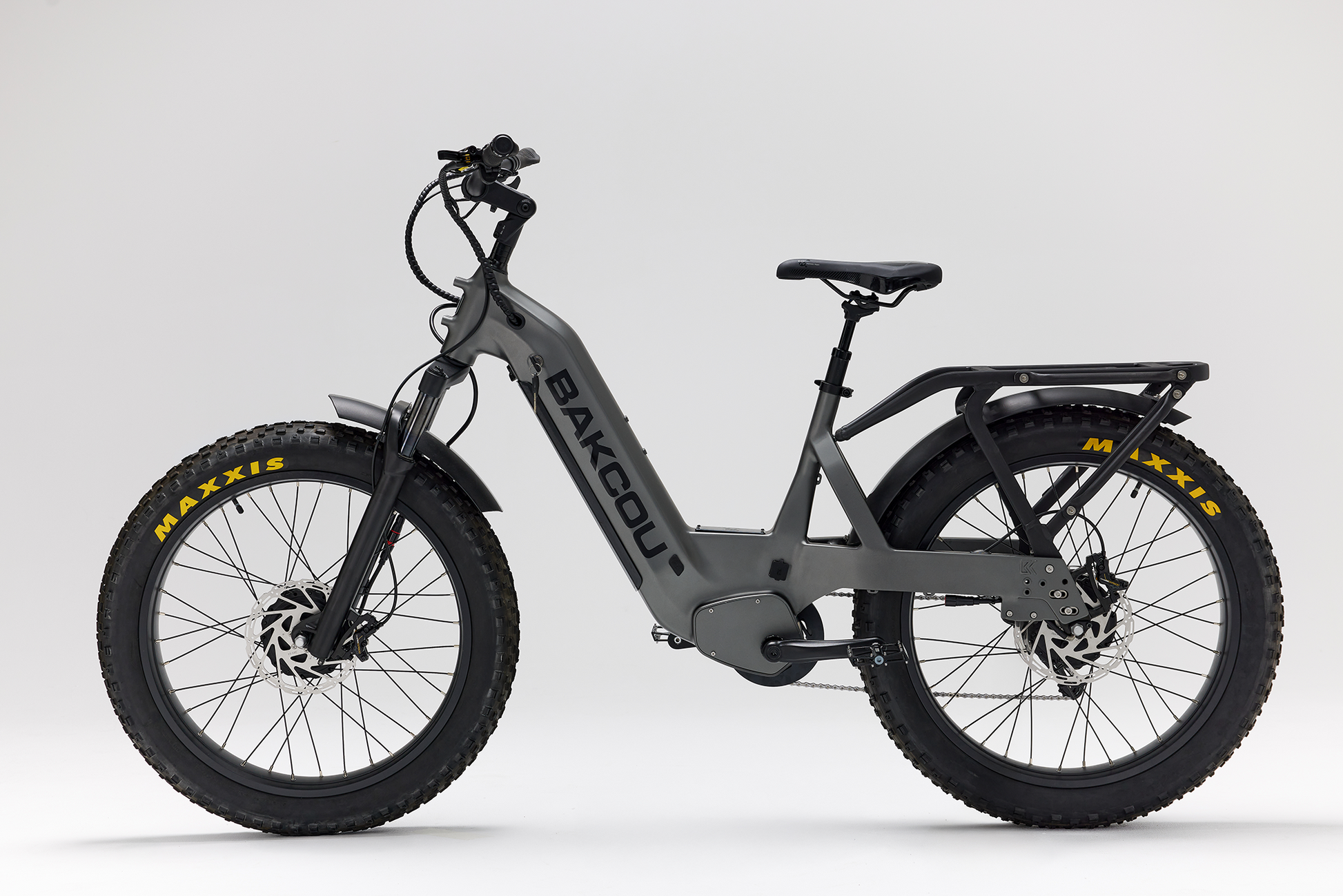 Bakcou Kodiak SD AWD E-Bike – Side View, Driver Side, Gun Metal Gray Frame