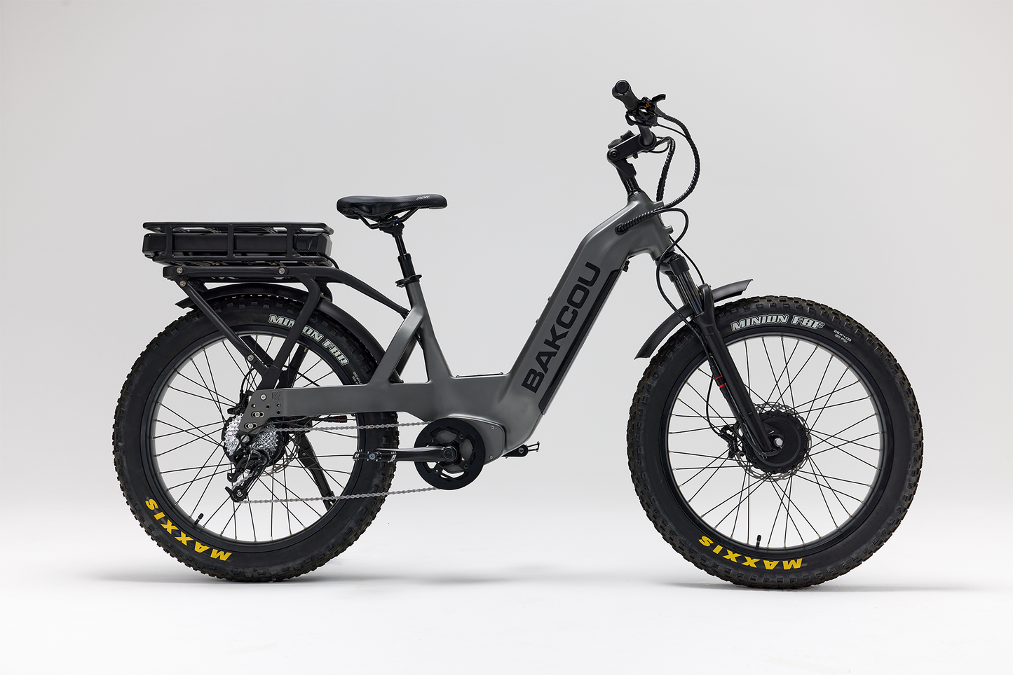 Bakcou Kodiak SD AWD E-Bike – Side View, Passenger Side, Gun Metal Gray Frame