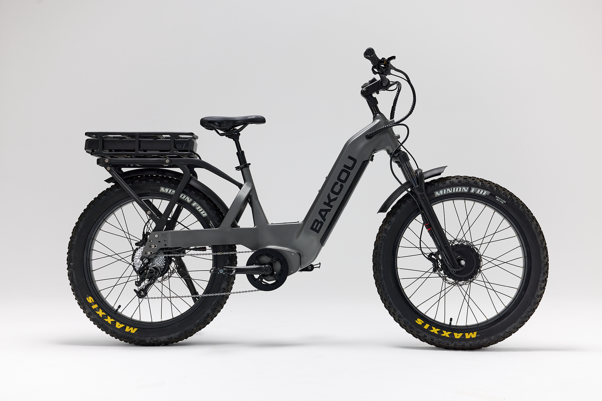 Bakcou Kodiak SD AWD E-Bike – Side View, Passenger Side, Gun Metal Gray Frame