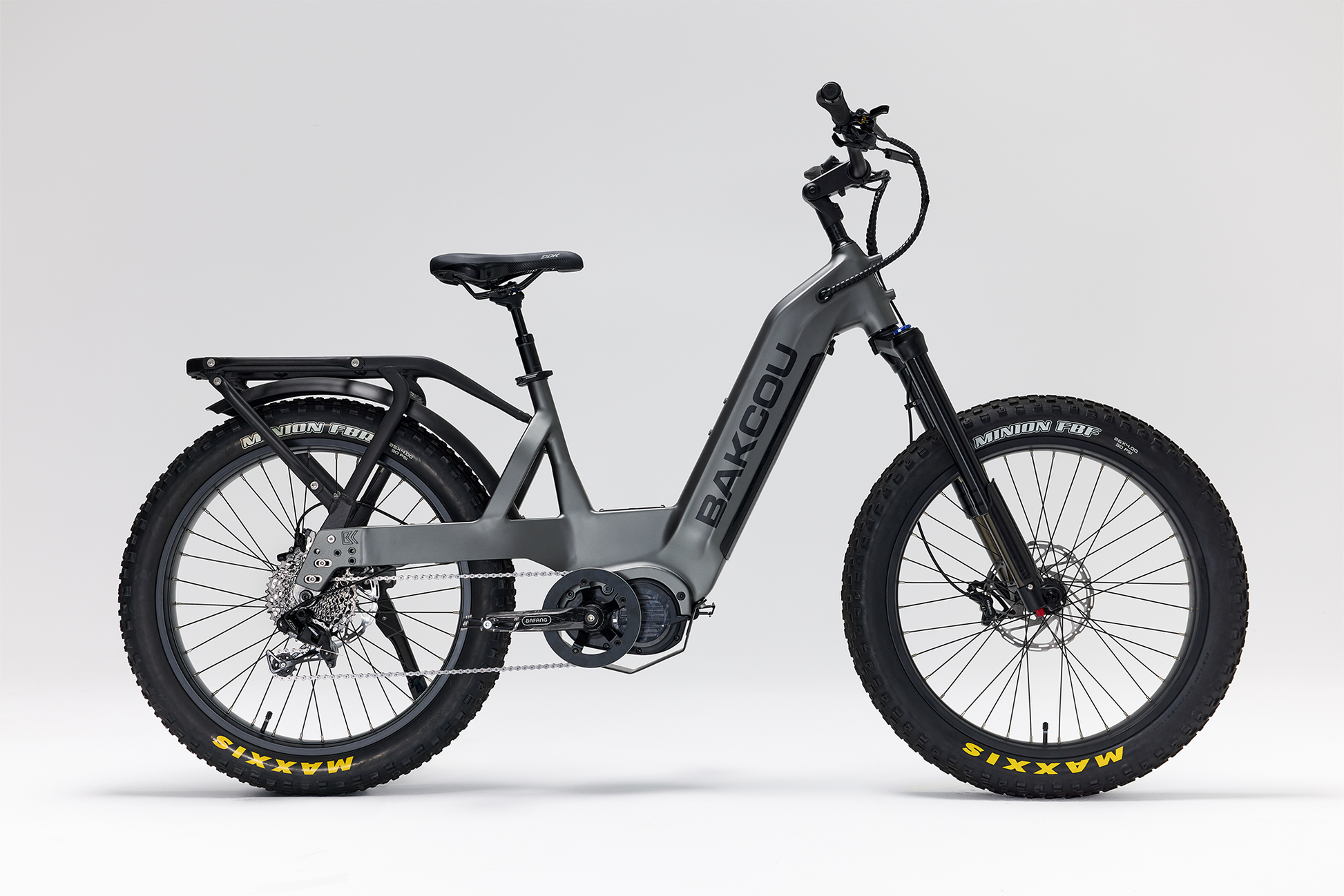 Bakcou Mule SD E-Bike – Side View, Passenger Side, Matte Gun Metal Gray Frame
