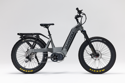 Bakcou Mule SD E-Bike – Side View, Passenger Side, Matte Gun Metal Gray Frame