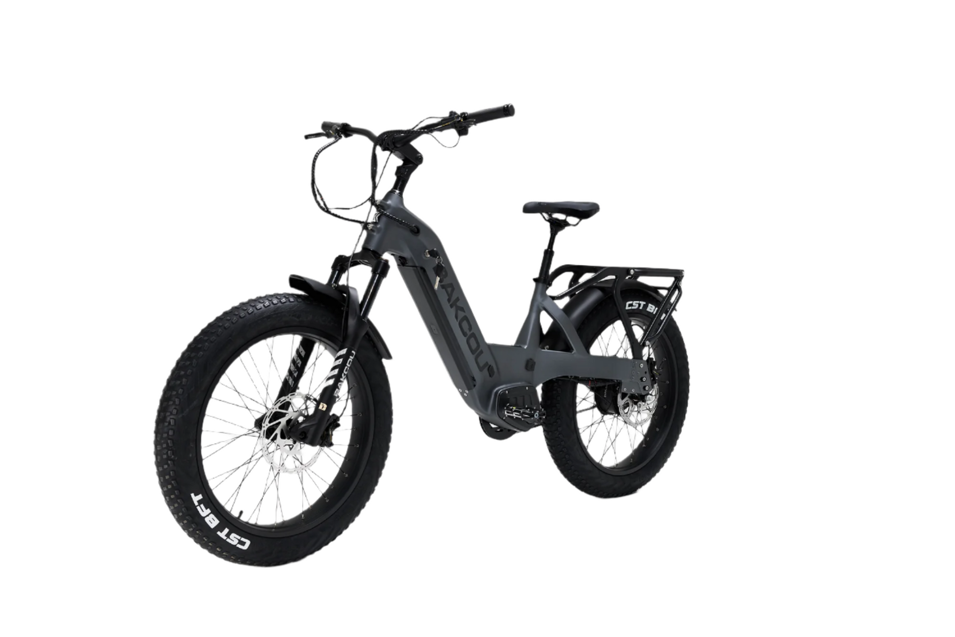 Bakcou Flatlander SD E-Bike – Angled View, Driver Side, Gun Metal Gray Frame