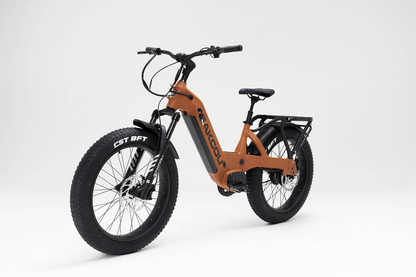 Bakcou Flatlander SD E-Bike – Angled View, Driver Side, Matte Burnt Orange Frame