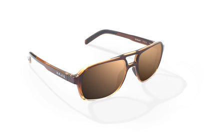 Bajio 12 South Sunglasses - Angled View, Whiskey Fade Gloss Frame with Copper Lens
