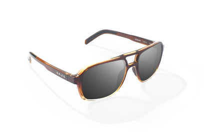 Bajio 12 South Sunglasses - Angled View, Whiskey Fade Gloss Frame with Gray Lens
