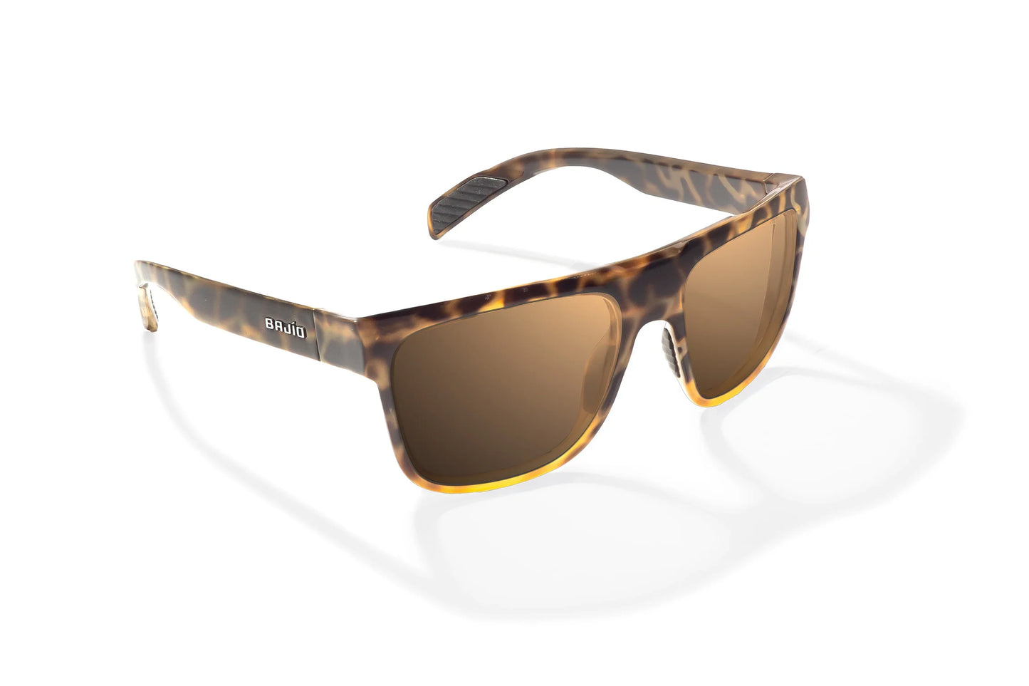 Caballo Sunglasses - Angled View, Brown Turtle Gloss Frame with Copper Lens