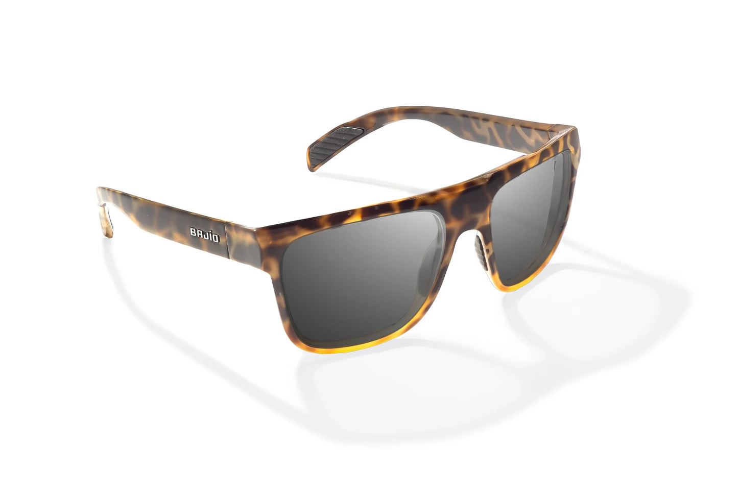 Caballo Sunglasses - Angled View, Brown Turtle Gloss Frame with Gray Lens