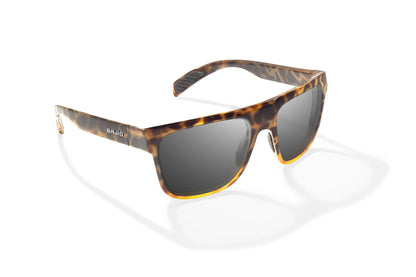 Caballo Sunglasses - Angled View, Brown Turtle Gloss Frame with Gray Lens