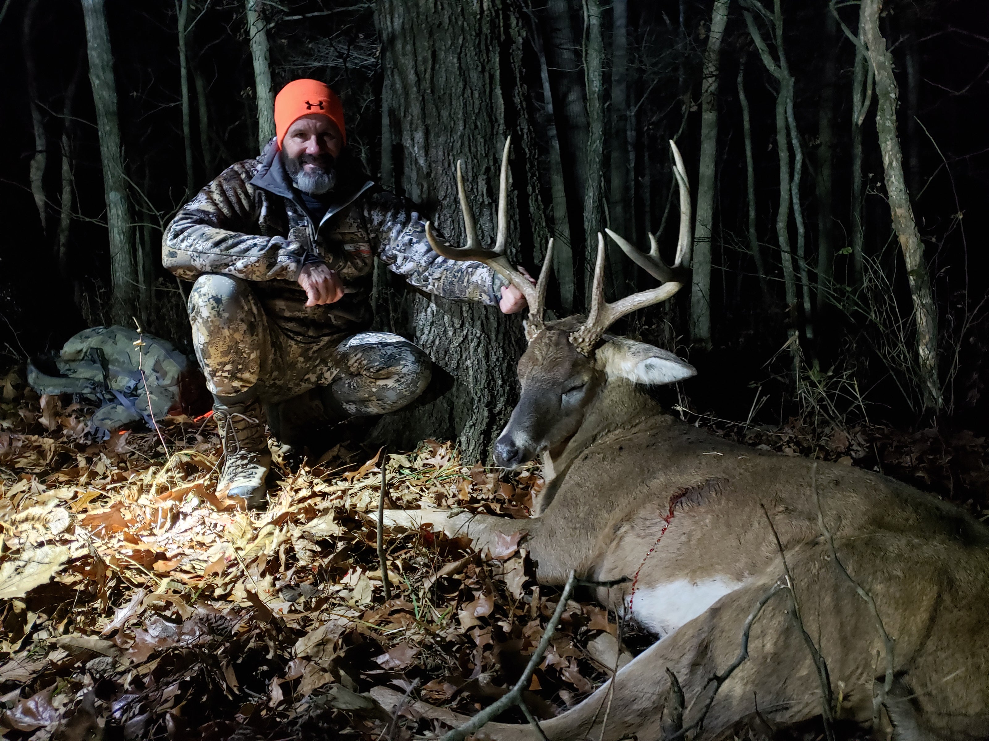 Trophy buck harvested by Chuck Main during property management hunt