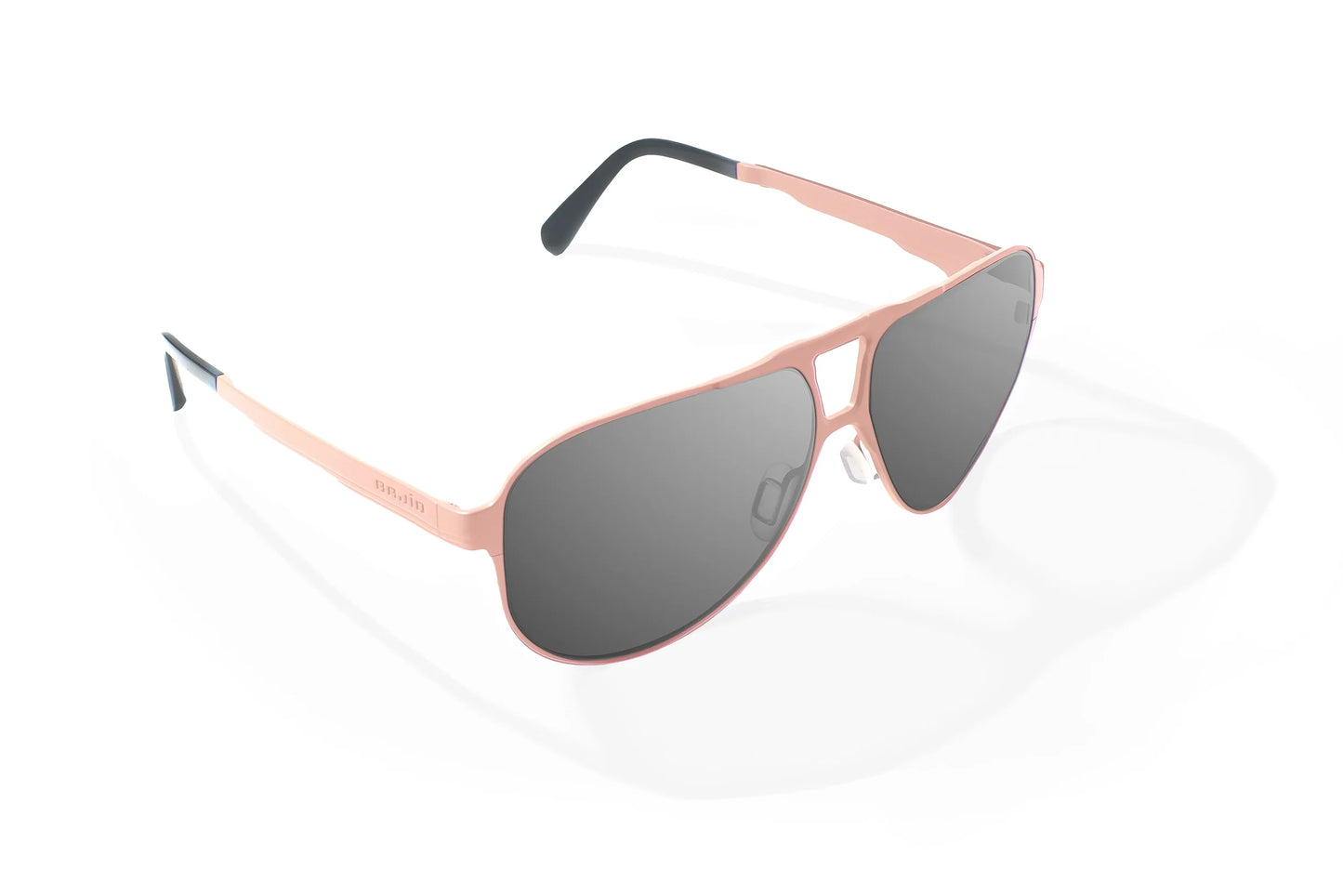 Bajio Clink Sunglasses - Angled View, Taupe Matte Frame with Gray Lens