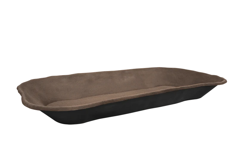 Deer Ponds DP-120 – Front View of 120 Gallon Fiberglass Wildlife Pond with Real Dirt Surface