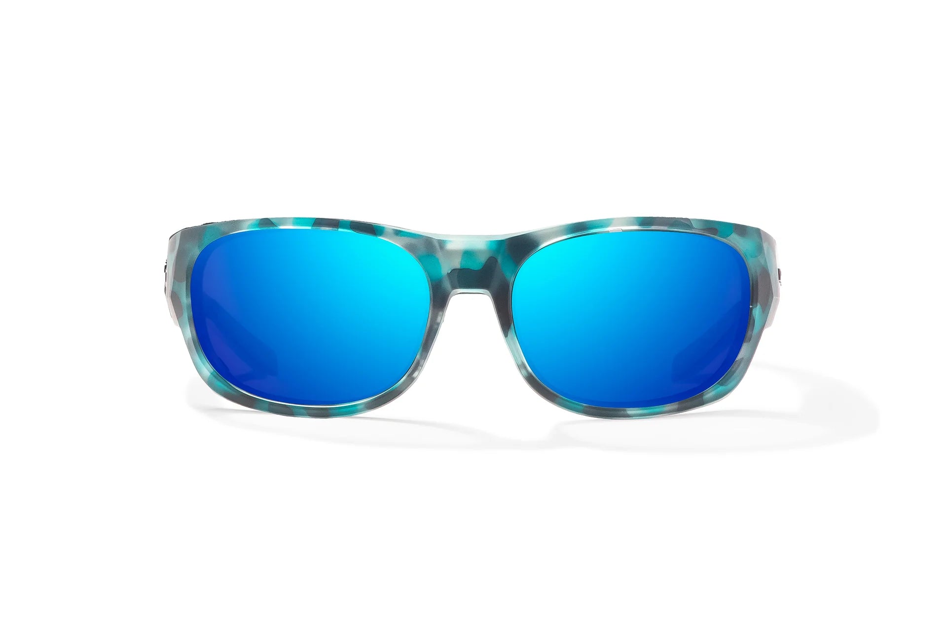 Bajio Darien Sunglasses - Front View, Light Blue Water Matte Frame with Blue Mirror Lens