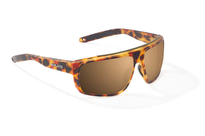 Bajío Greenland Sunglasses - Angled View, Green Water Matte Frame with Copper Lens