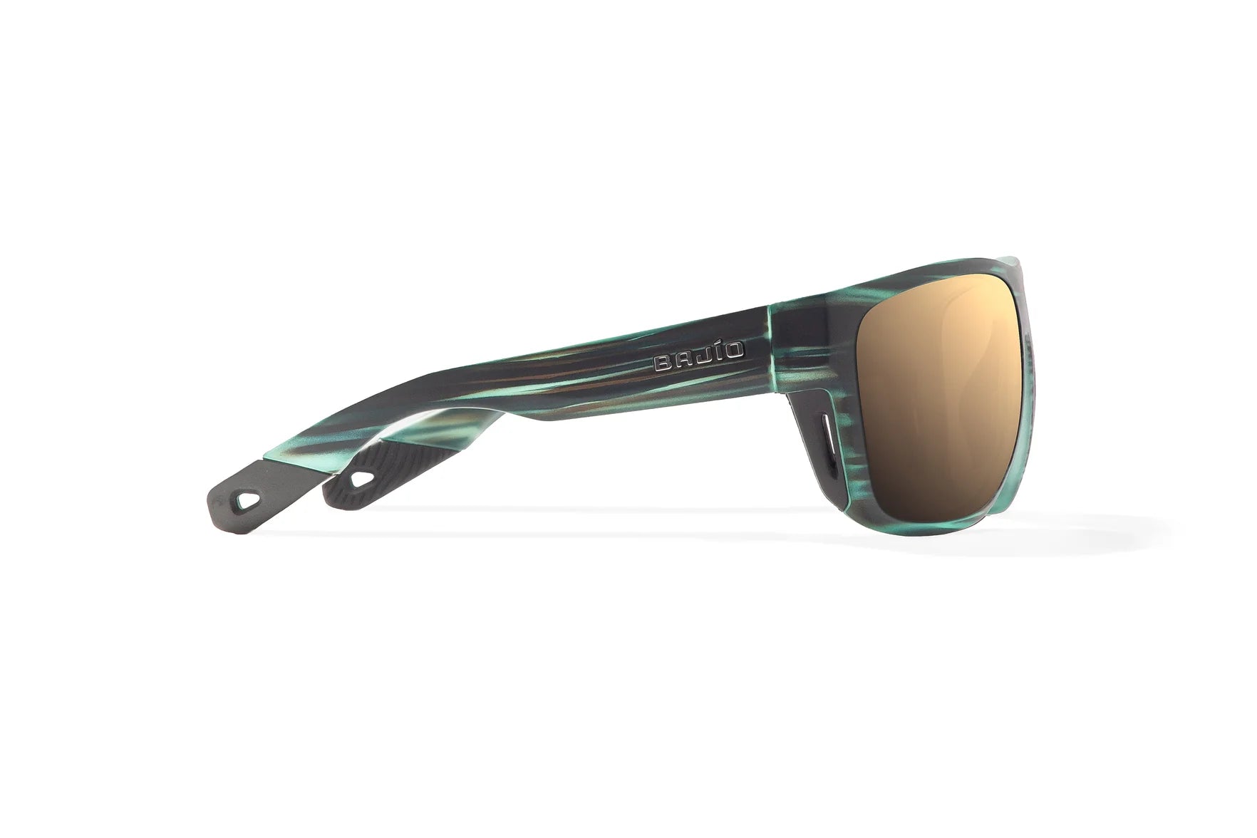 Bajio Las Rocas Sunglasses - Side View, Blue Grass Matte Frame with Copper Lens