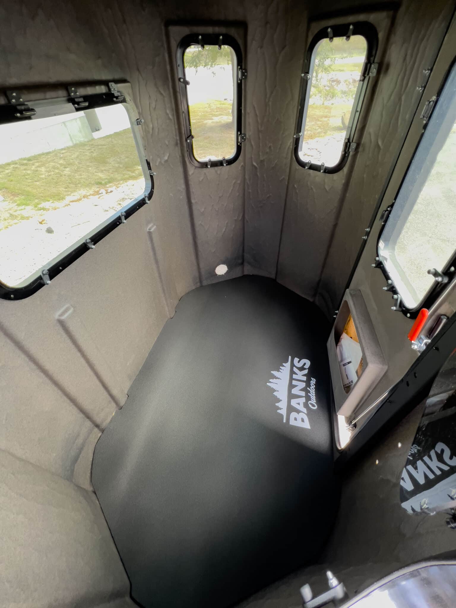 Inside view of the Stump 2 hunting blind