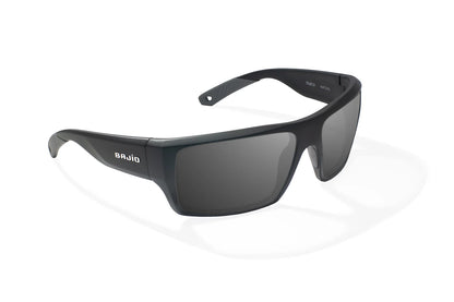 Bajio Nato Sunglasses - Angled View, Black Matte Frame with Gray Lens