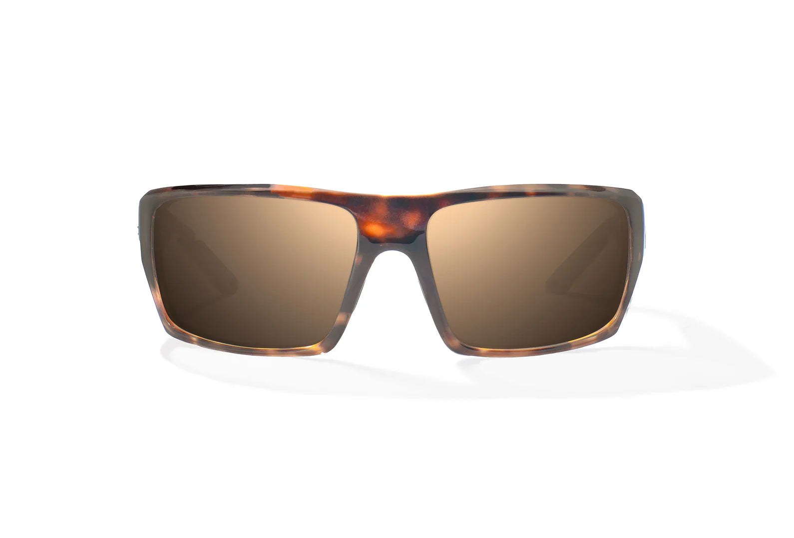 Bajio Nato Sunglasses - Front View, Brown Tortoise Gloss Frame with Copper Lens