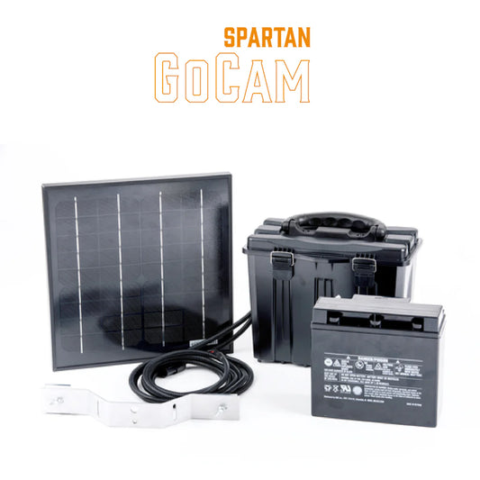 Spartan GoCam Solar Kit with Battery – 12V External Battery and Solar Panel for Extended Power, Designed for Spartan GoCam Trail Cameras