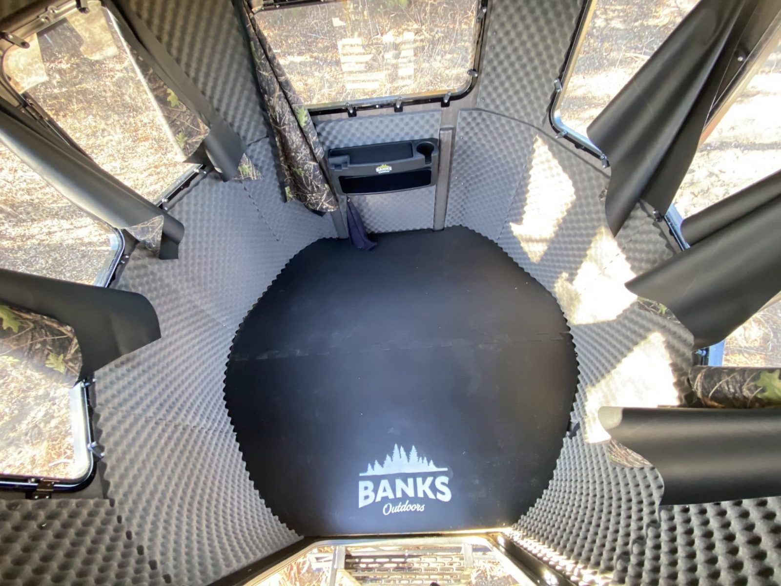 Inside, bottom view of the Stump 4 hunting blind