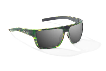 Bajio Zapata Sunglasses - Angled View, Green Water Matte Frame with Gray Lens