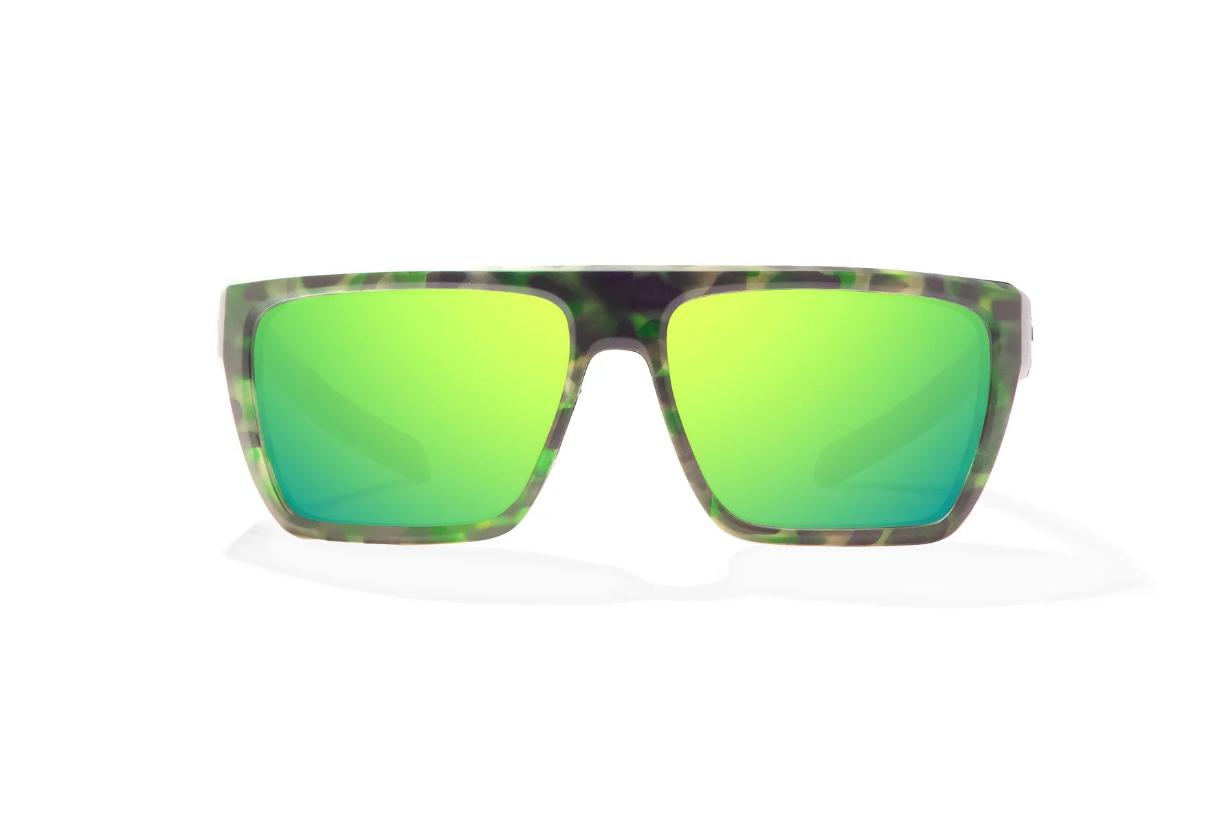 Bajio Zapata Sunglasses - Front View, Green Water Matte Frame with Green Mirror Lens