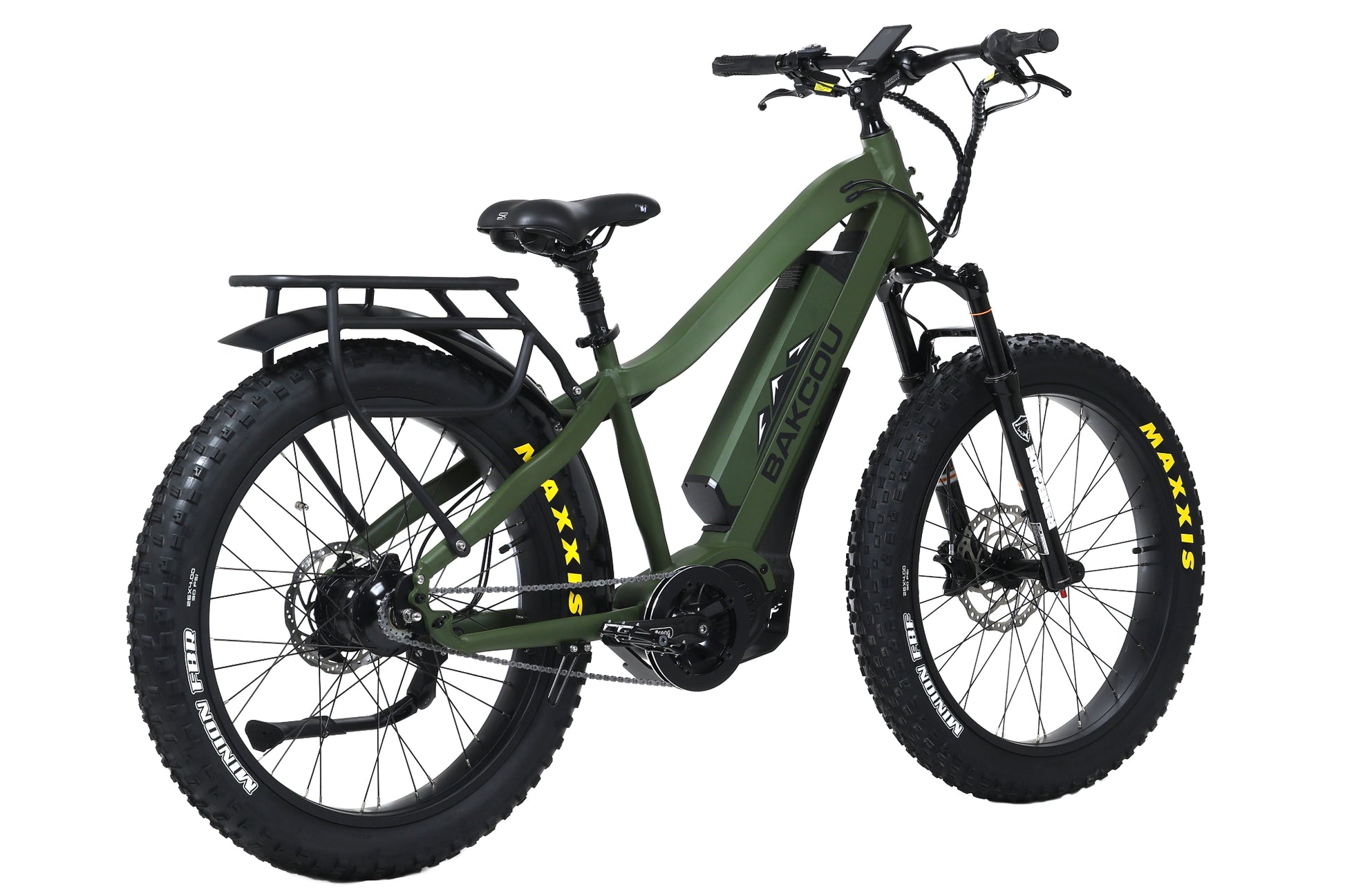 Bakcou Mule Jäger E-Bike – Passenger Side Angled View, Matte Army Green