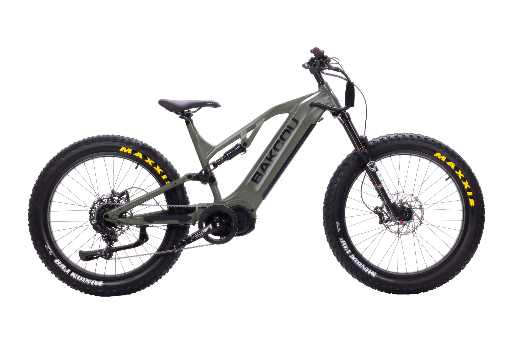 Bakcou Scout E-Bike – Left Side View, Matte Army Green