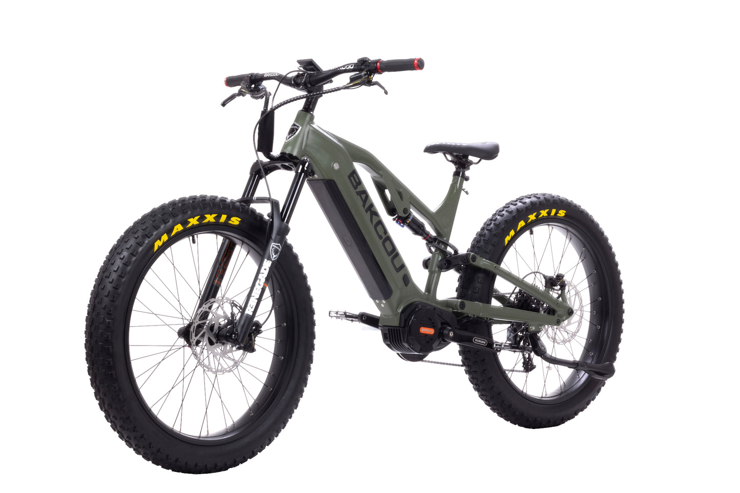 Bakcou Scout E-Bike – Angled View, Matte Army Green