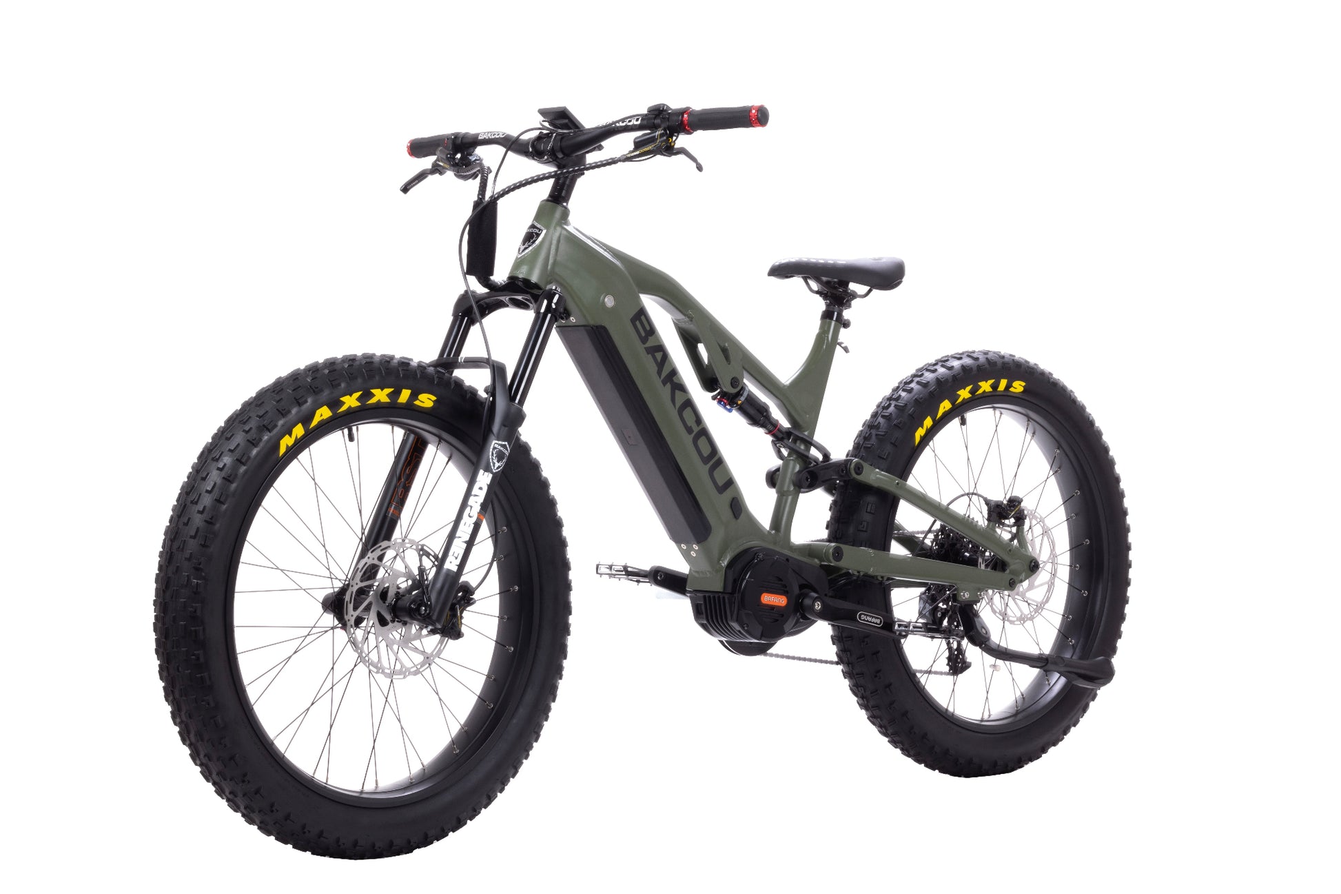 Bakcou Scout E-Bike – Angled View, Matte Army Green