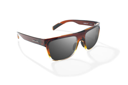 Bajio Caballo Sunglasses - Angled View, Whiskey Fade Gloss Frame with Gray Lens
