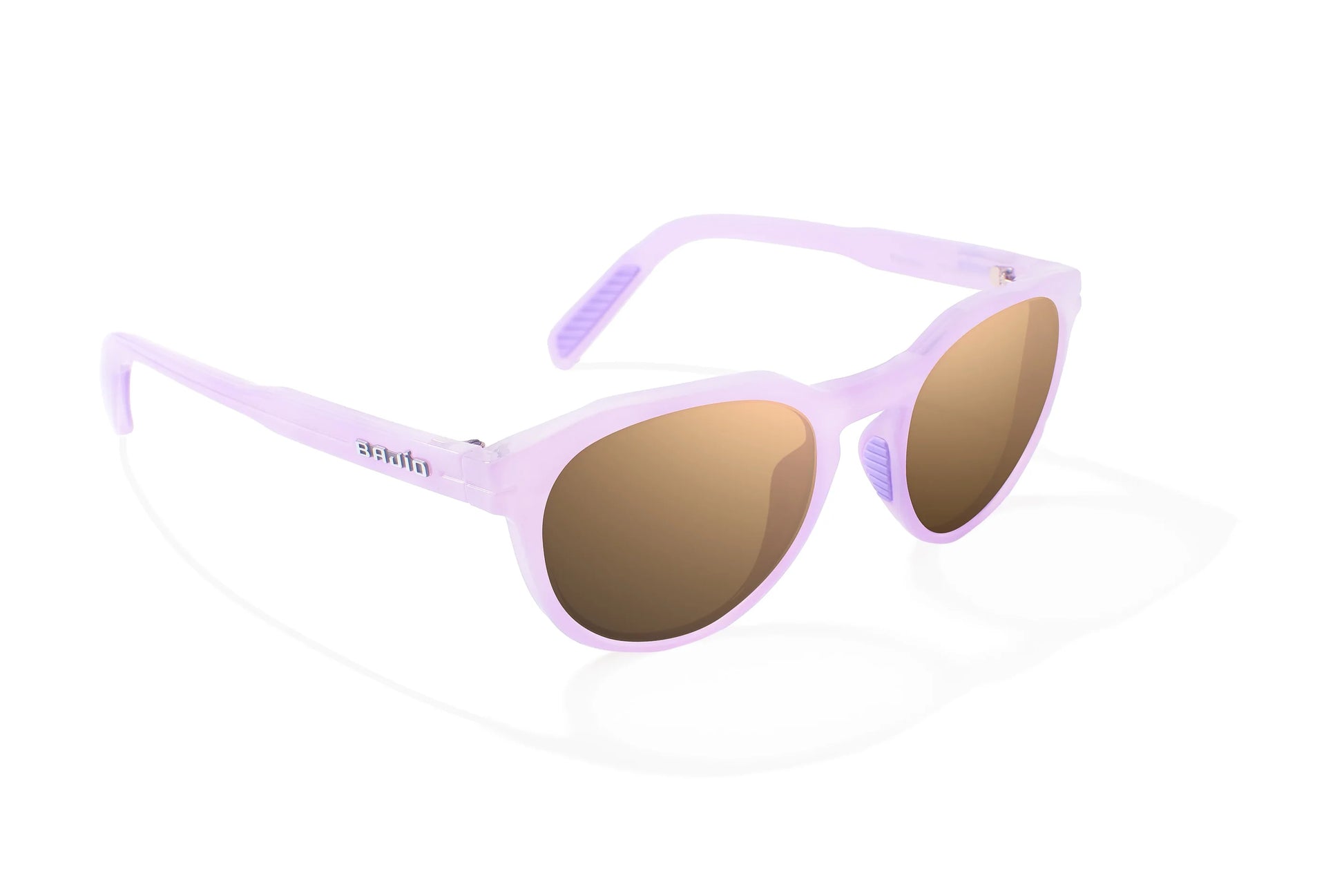 Bajio Paraiso Sunglasses - Angled View, Lavender Glass Gloss Frame with Copper Lens