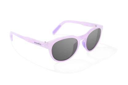 Bajio Paraiso Sunglasses - Angled View, Lavender Glass Gloss Frame with Gray Lens