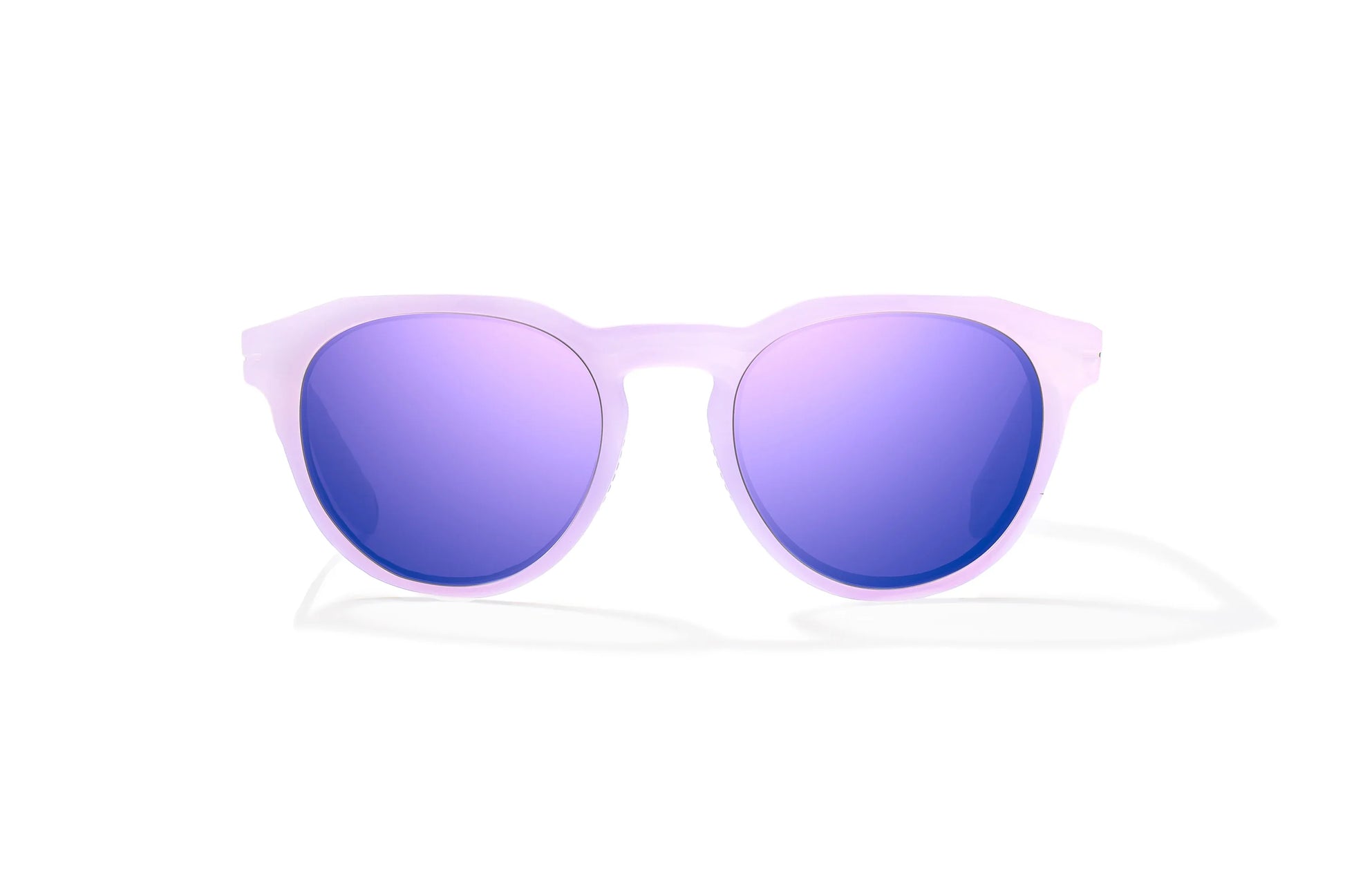 Bajio Paraiso Sunglasses - Front View, Lavender Glass Gloss Frame with Violet Mirror Lens
