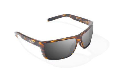 Bajio Sigs Sunglasses - Angled View, Brown Tortoise Gloss Frame with Gray Lens