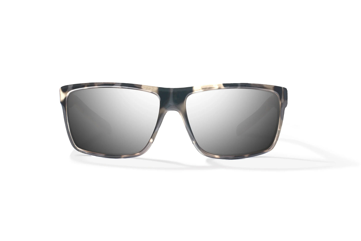 Bajio Sigs Sunglasses - Front View, Ivory Tortoise Gloss Frame with Silver Mirror Lens