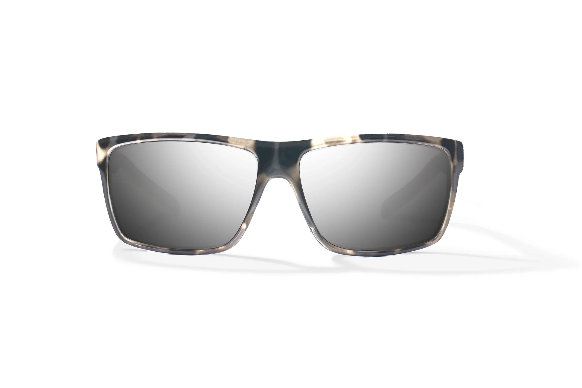 Bajio Sigs Sunglasses - Front View, Ivory Tortoise Gloss Frame with Silver Mirror Lens